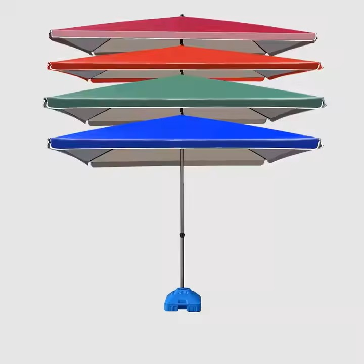 Ruvell Factory Wholesale Folding Large Outdoor Stall Custom Colored Advertising Beach Courtyard Rain Shelter Sunshade Umbrella