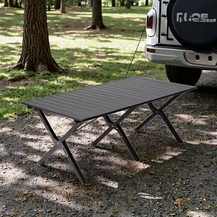 Portable Outdoor Camping Table and Chair Set with Full Omelette Design for Campers, Metal